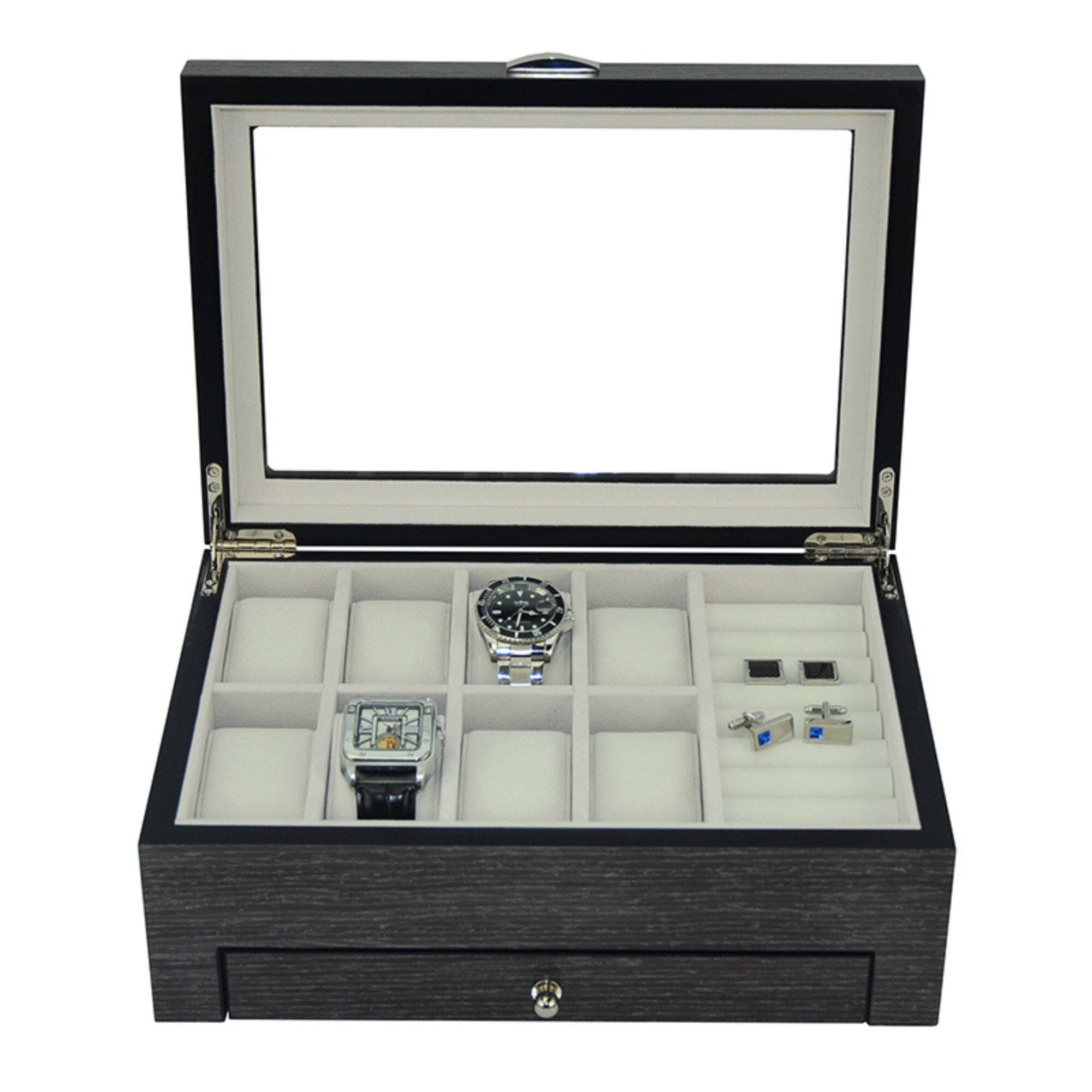 Seconds - Ginko Wooden Cufflink Watch Box with a Drawer