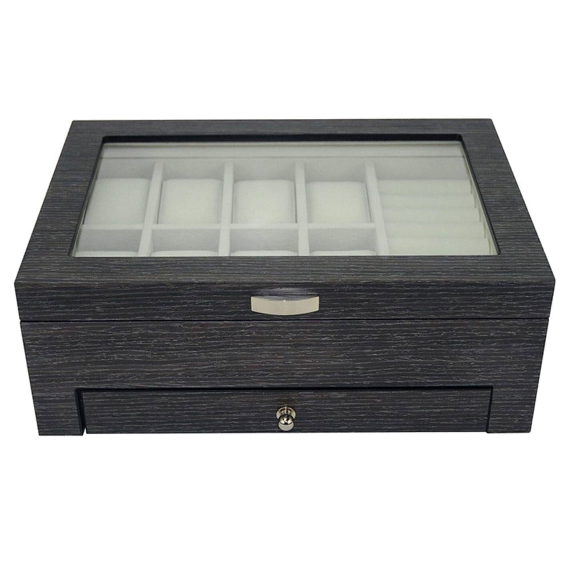 Seconds - Ginko Wooden Cufflink Watch Box with a Drawer (A) Seconds Clinks