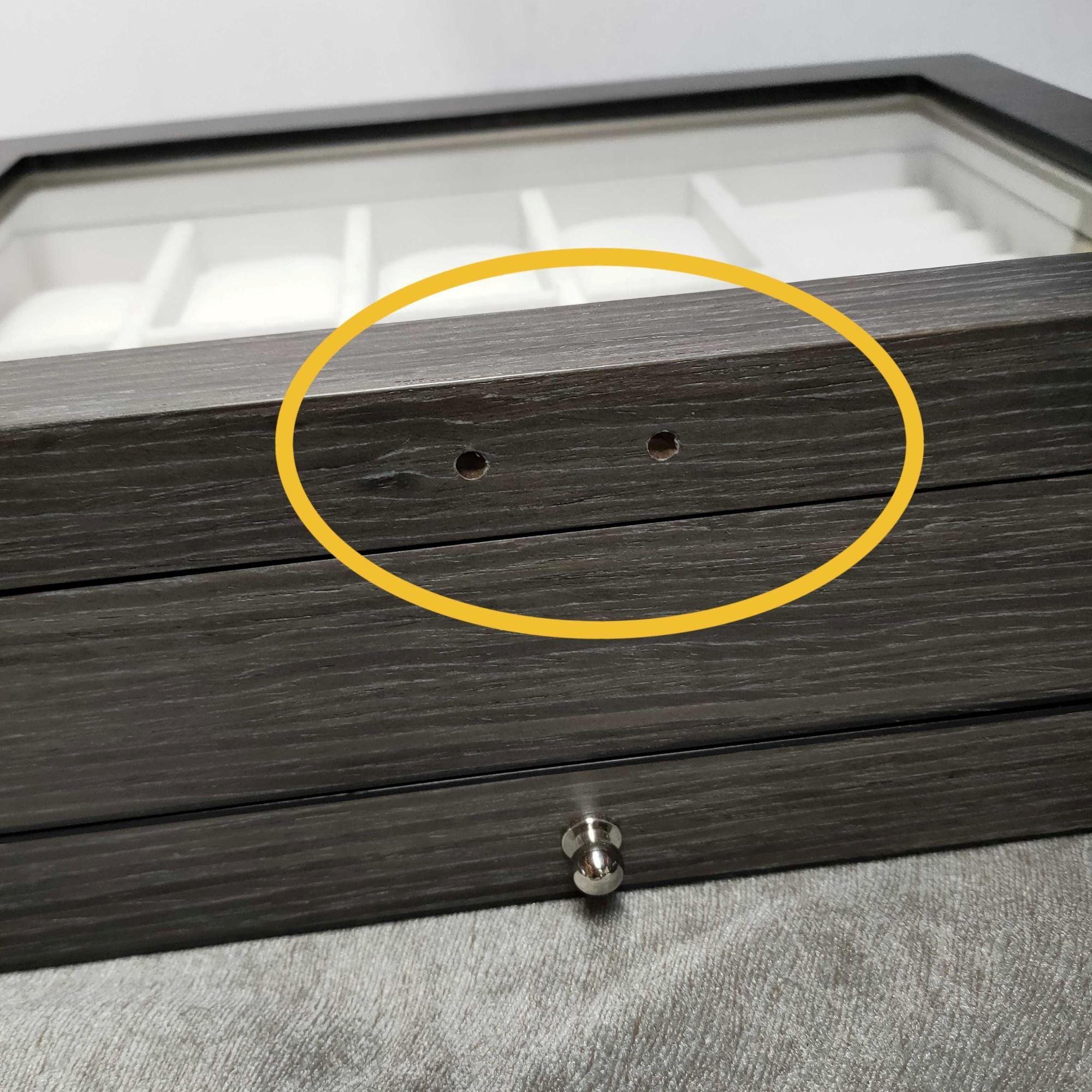 Seconds - Ginko Wooden Cufflink Watch Box with a Drawer (C) Seconds Clinks