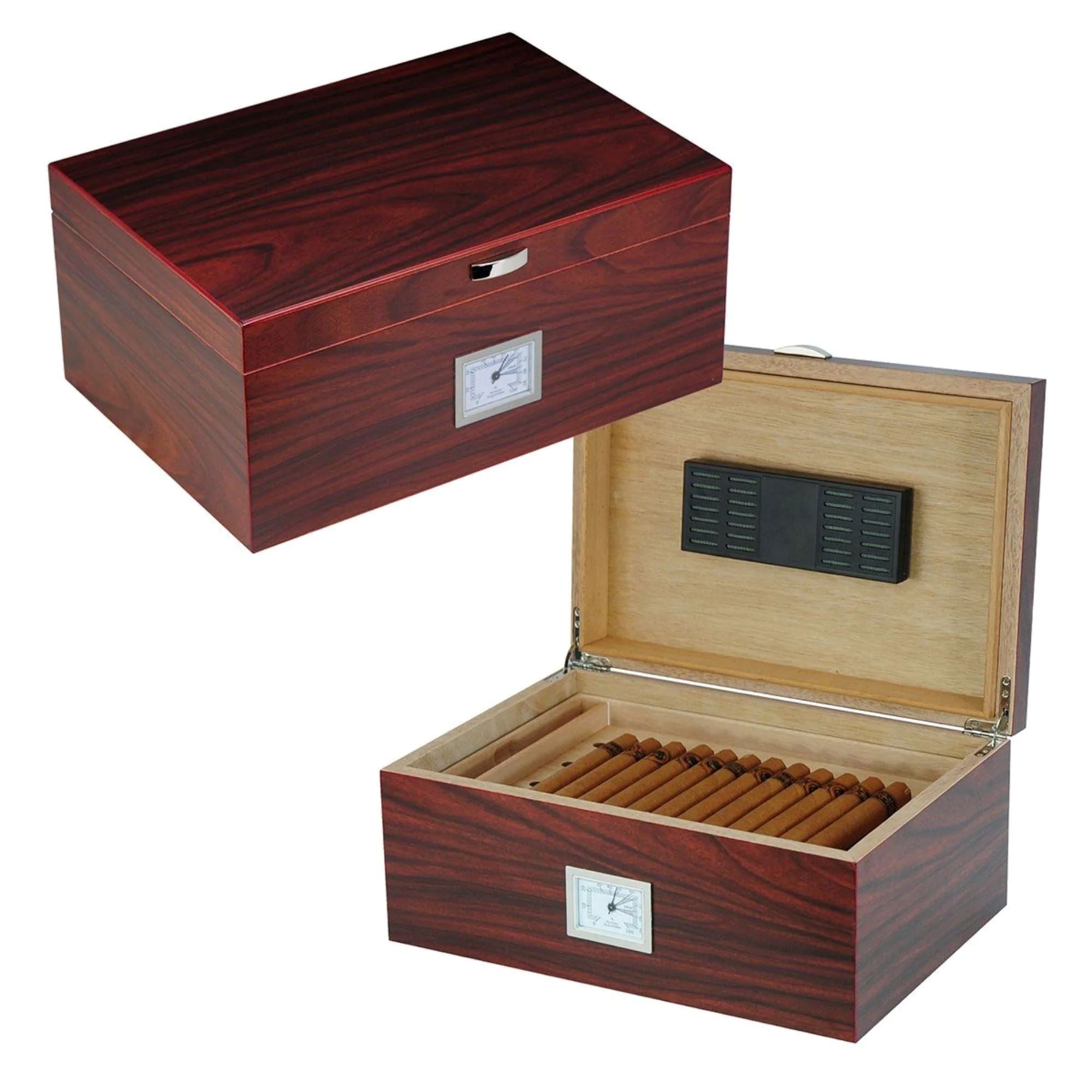 Seconds - 100 CT Walnut Cigar Humidor Wooden Box for Cigars Seconds Clinks