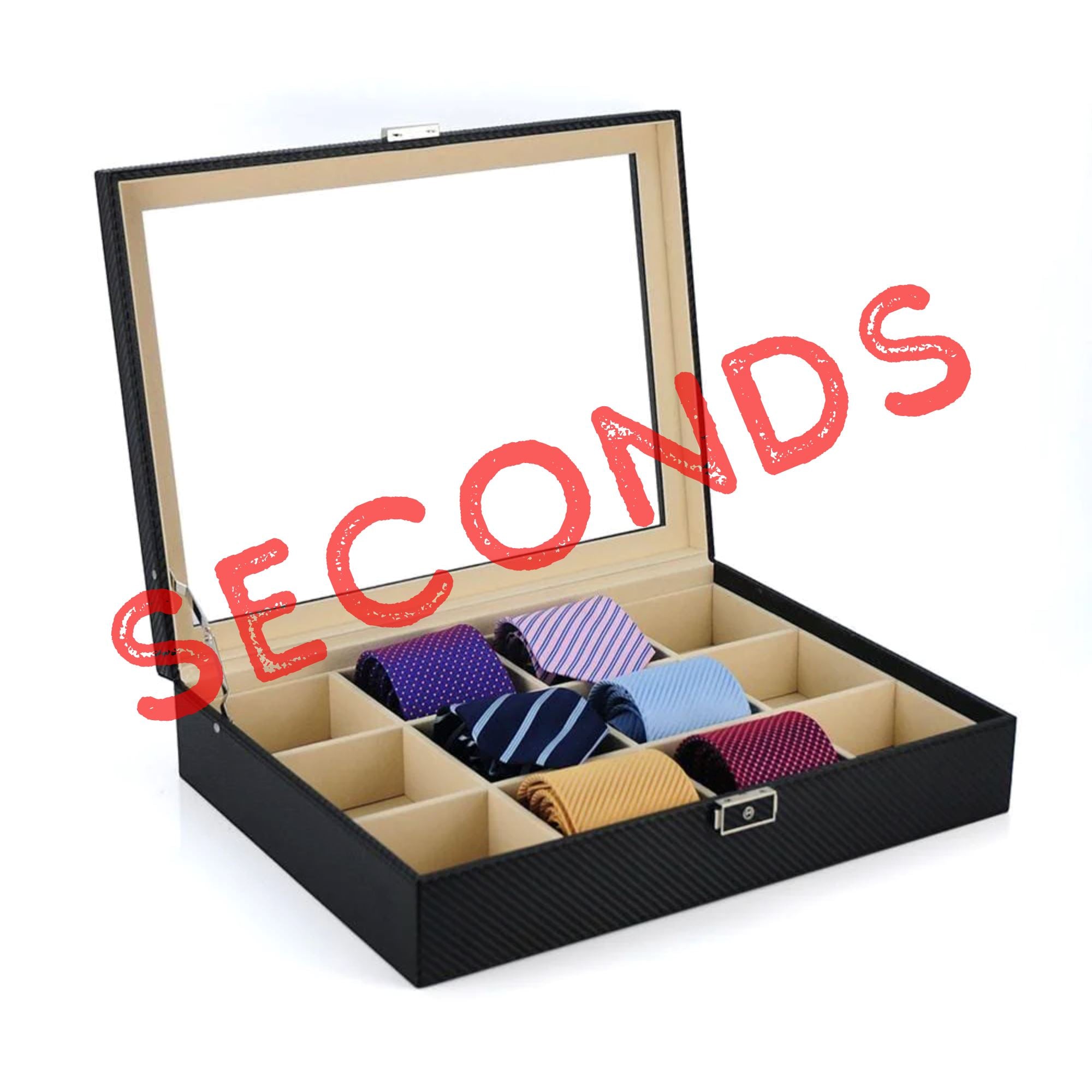 Seconds - Carbon Fibre Leather Tie Box for 12 Seconds Clinks