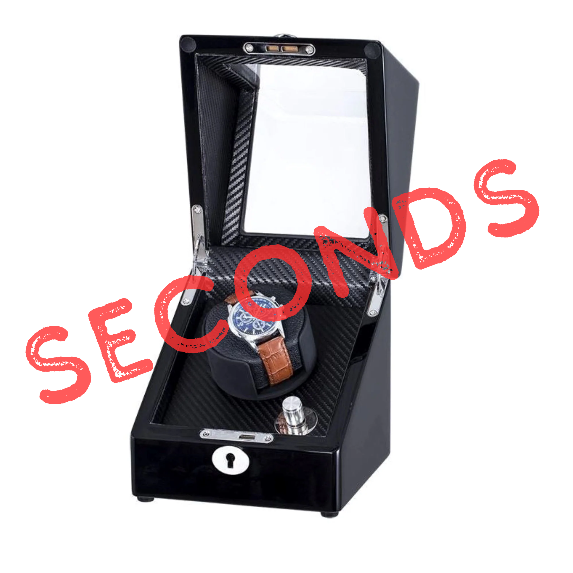 Seconds - Waratah Watch Winder Box for 1 Watch in Black (g)