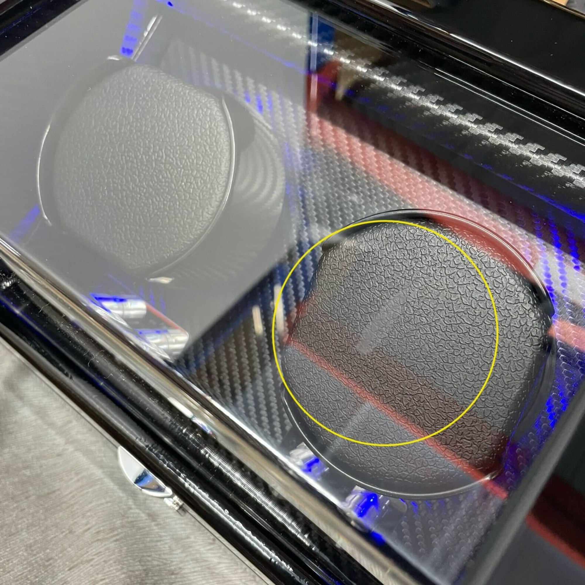 Seconds - Waratah Black Carbon Fibre Watch Winder Box for 2 Watches (J)