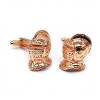 Medieval Knights Helmet Cufflinks in Copper Novelty Cufflinks Clinks Australia Default