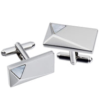 Silver Peak with Mother of Pearl Cufflinks Classic & Modern Cufflinks Clinks Australia