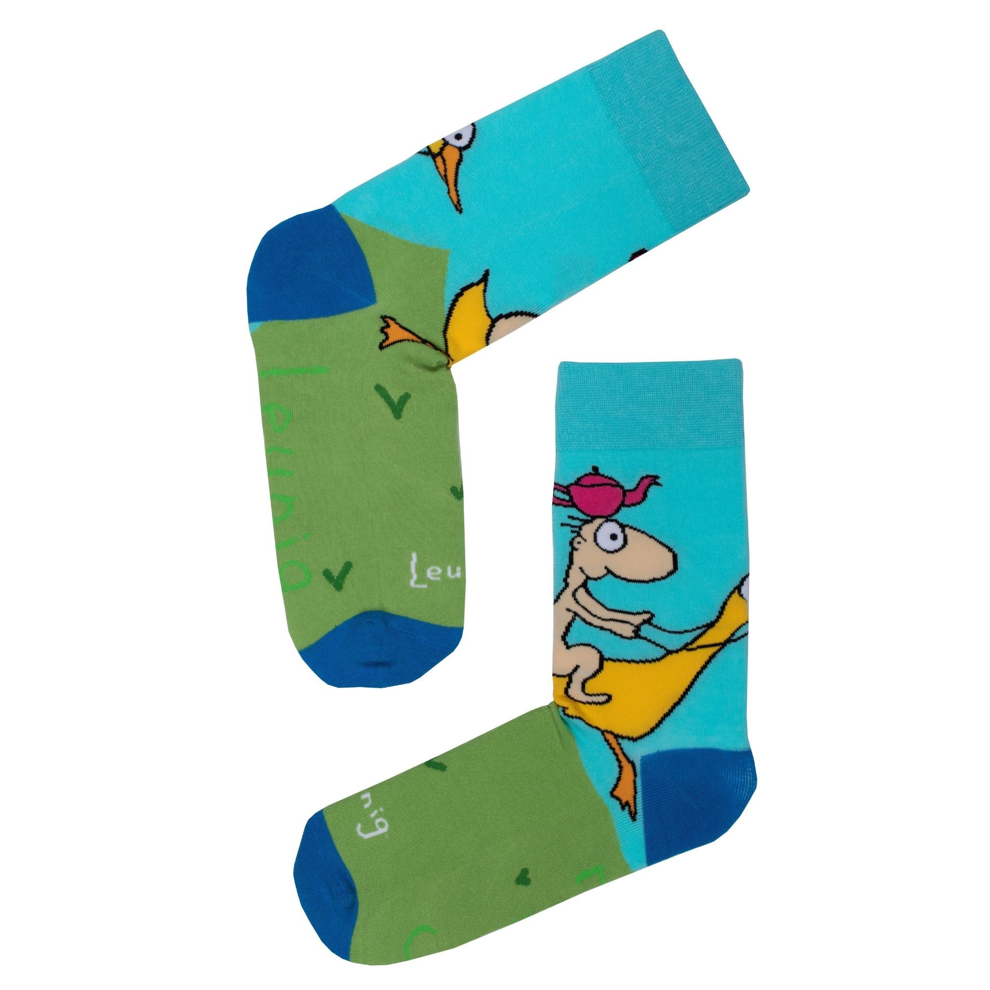 Leunig Wild Ride Socks Green Socks Leunig for James Harper