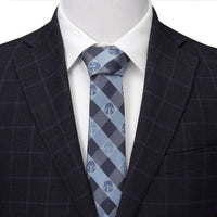 Star Wars Mando Helmet Check Blue Men's Tie Ties Star Wars