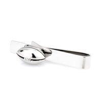 Footy / Rugby Silver Football Tie Bar Tie Clips Clinks