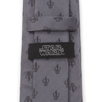 Mandalorian Star Wars Gray Silk Men's Tie Ties Star Wars