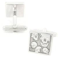 Cheerful Skulls in a Square Cufflinks Novelty Cufflinks Clinks Australia
