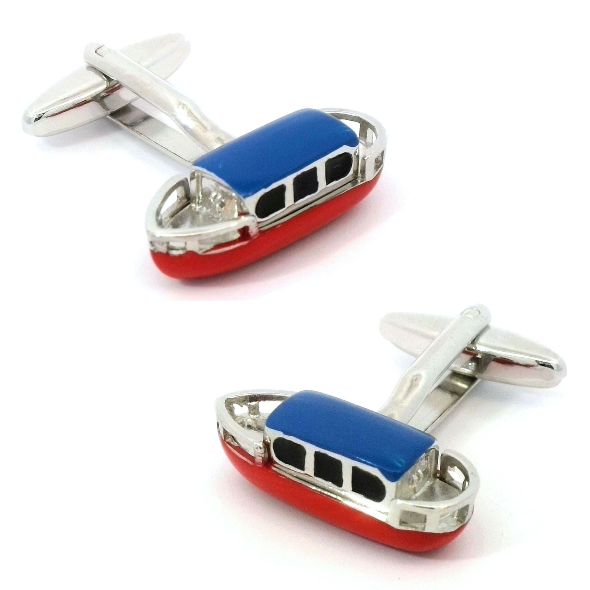 Coloured Canal Barge or Narrowboat Cufflinks Novelty Cufflinks Clinks Australia Coloured Canal Barge or Narrowboat Cufflinks 