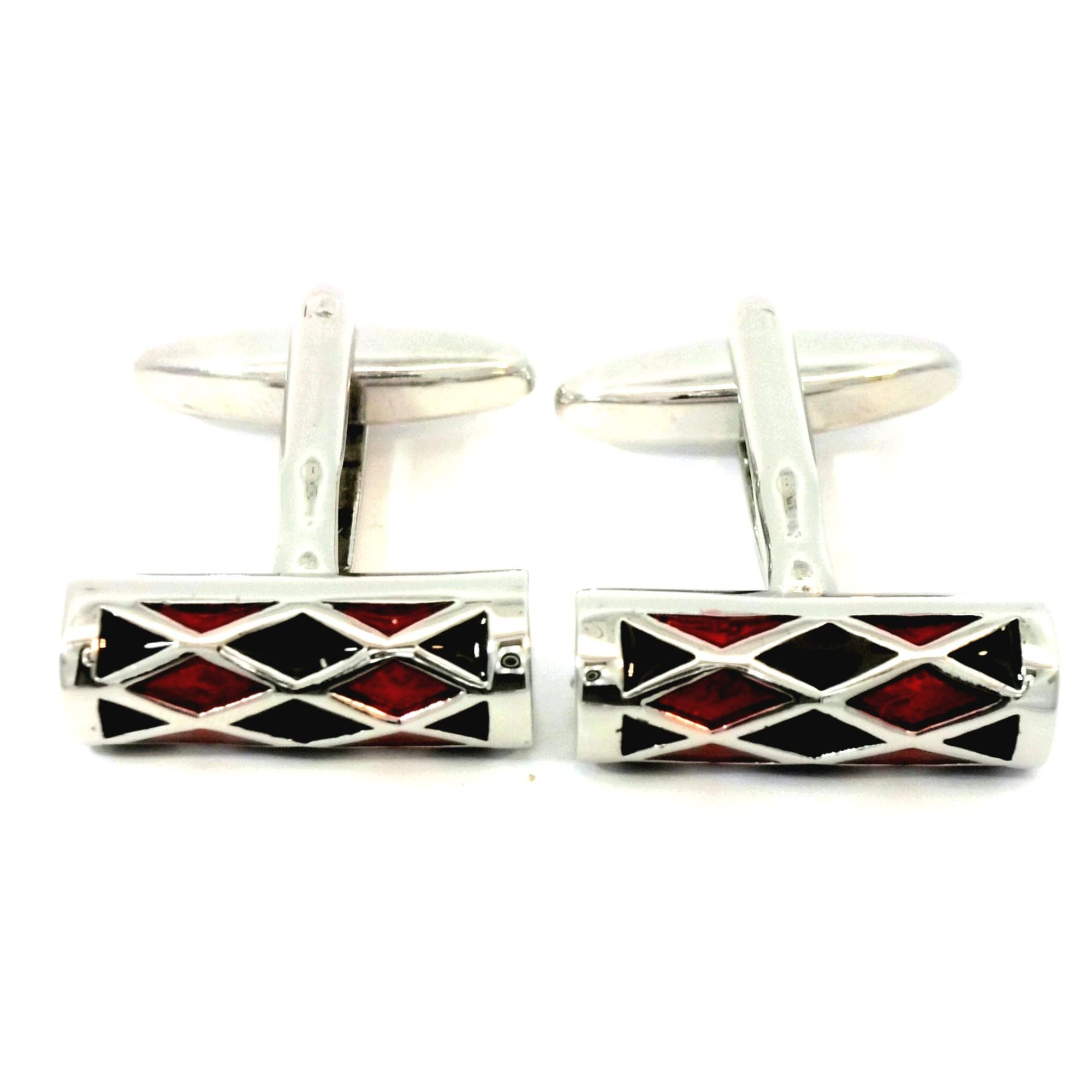 Harlequin Cannister Red Cufflinks