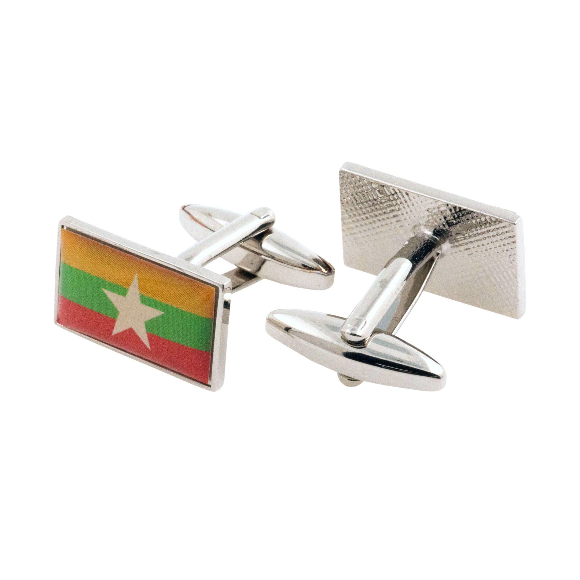 Flag of Myanmar Cufflinks Novelty Cufflinks Clinks
