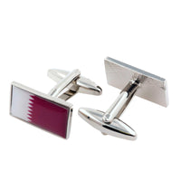 Flag of Qatar Cufflinks Novelty Cufflinks Clinks