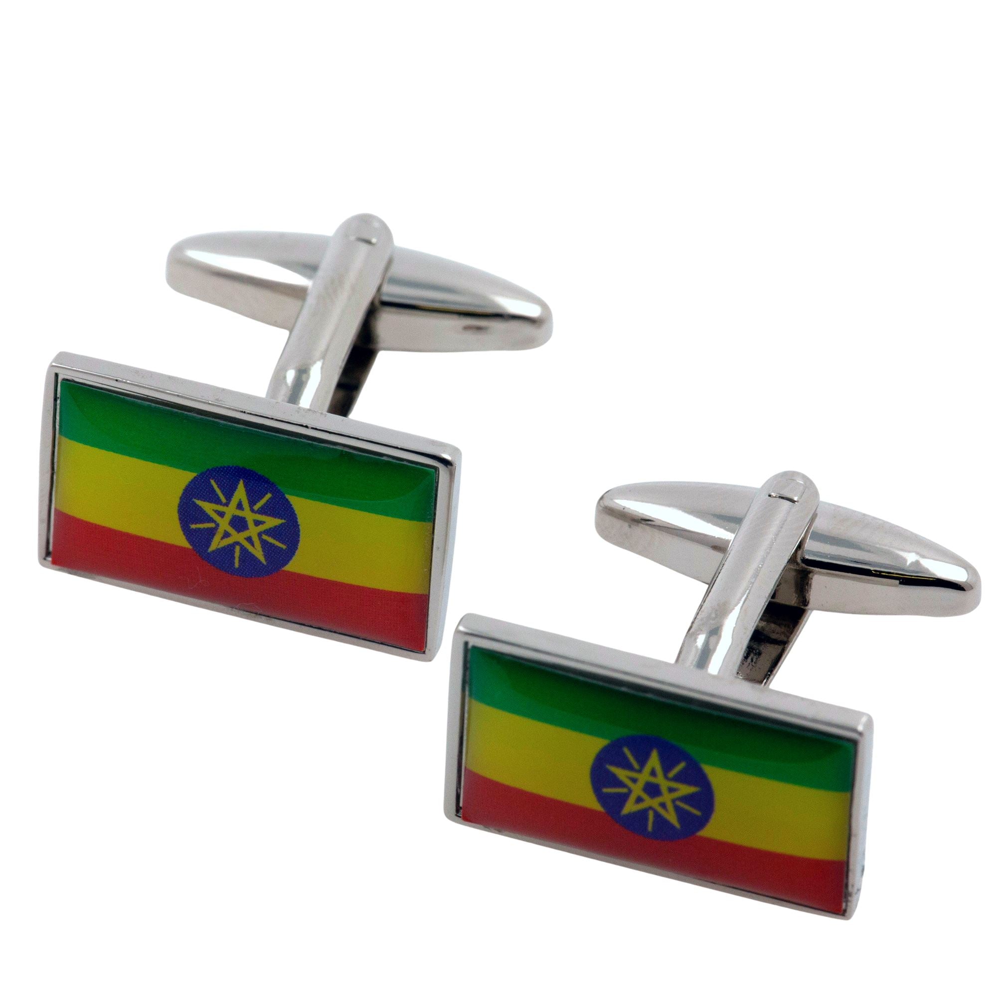 Flag of Ethiopia Cufflinks Novelty Cufflinks Clinks