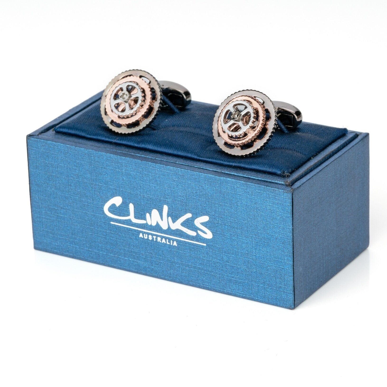 Bicycle Gear Cog Cufflinks in Gunmetal Silver Gold Novelty Cufflinks Clinks Australia