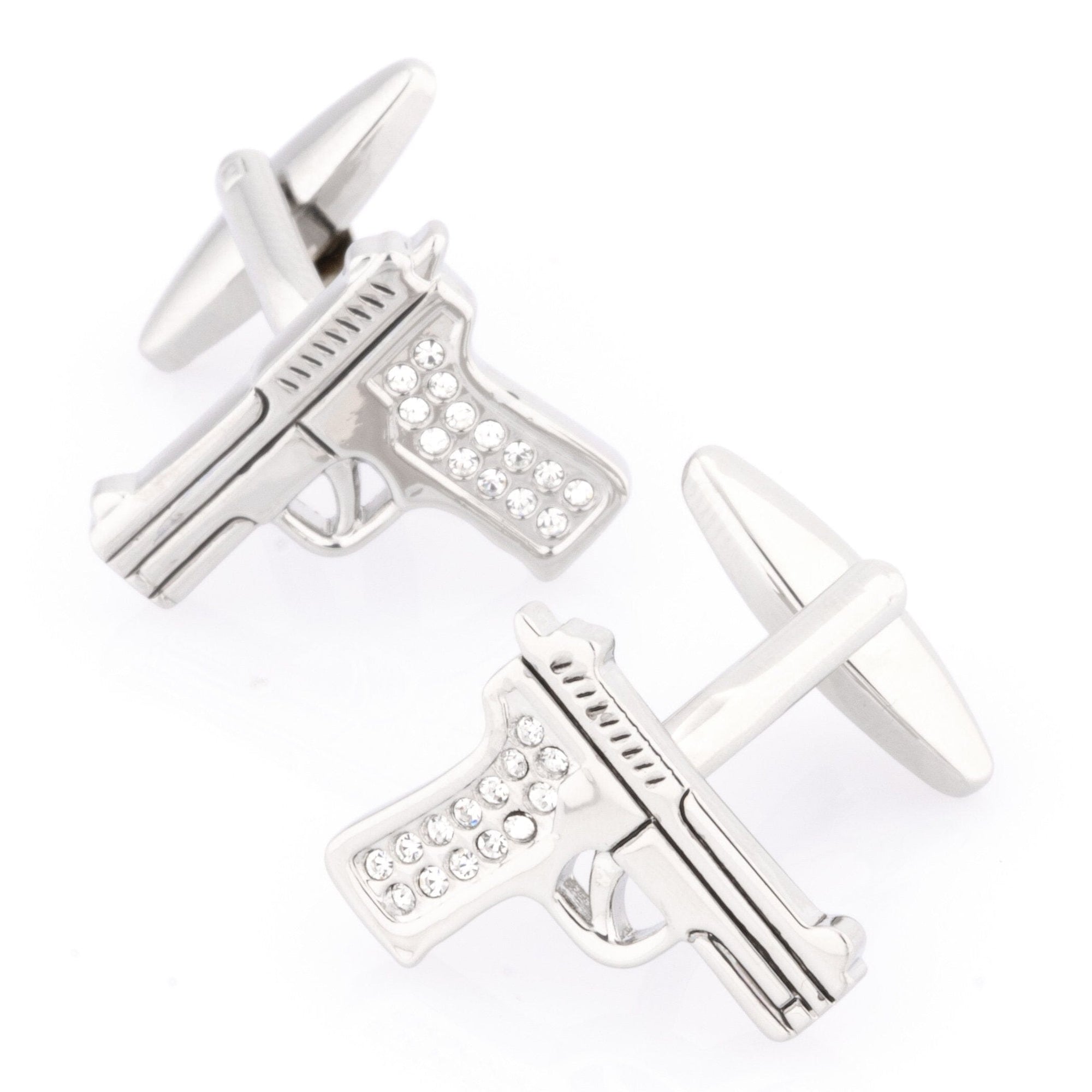Crystal 9mm Hand Gun Cufflinks Novelty Cufflinks Clinks Australia