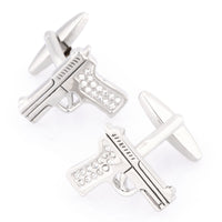Crystal 9mm Hand Gun Cufflinks Novelty Cufflinks Clinks Australia
