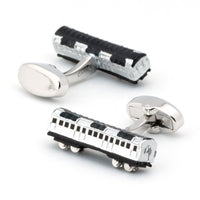 Silver and Black Train Carriage Cufflinks Novelty Cufflinks Clinks Australia