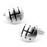 Brushed Silver Gear Shift Cufflinks Novelty Cufflinks Clinks Australia