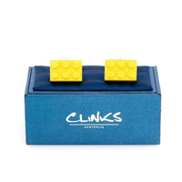 Yellow Building Block Cufflinks Novelty Cufflinks Clinks Australia