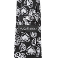Black and White Paisley Heart Men's Tie Ties Clinks Australia