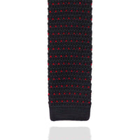 Black with Red Dot Knitted Tie Ties Cuffed.com.au