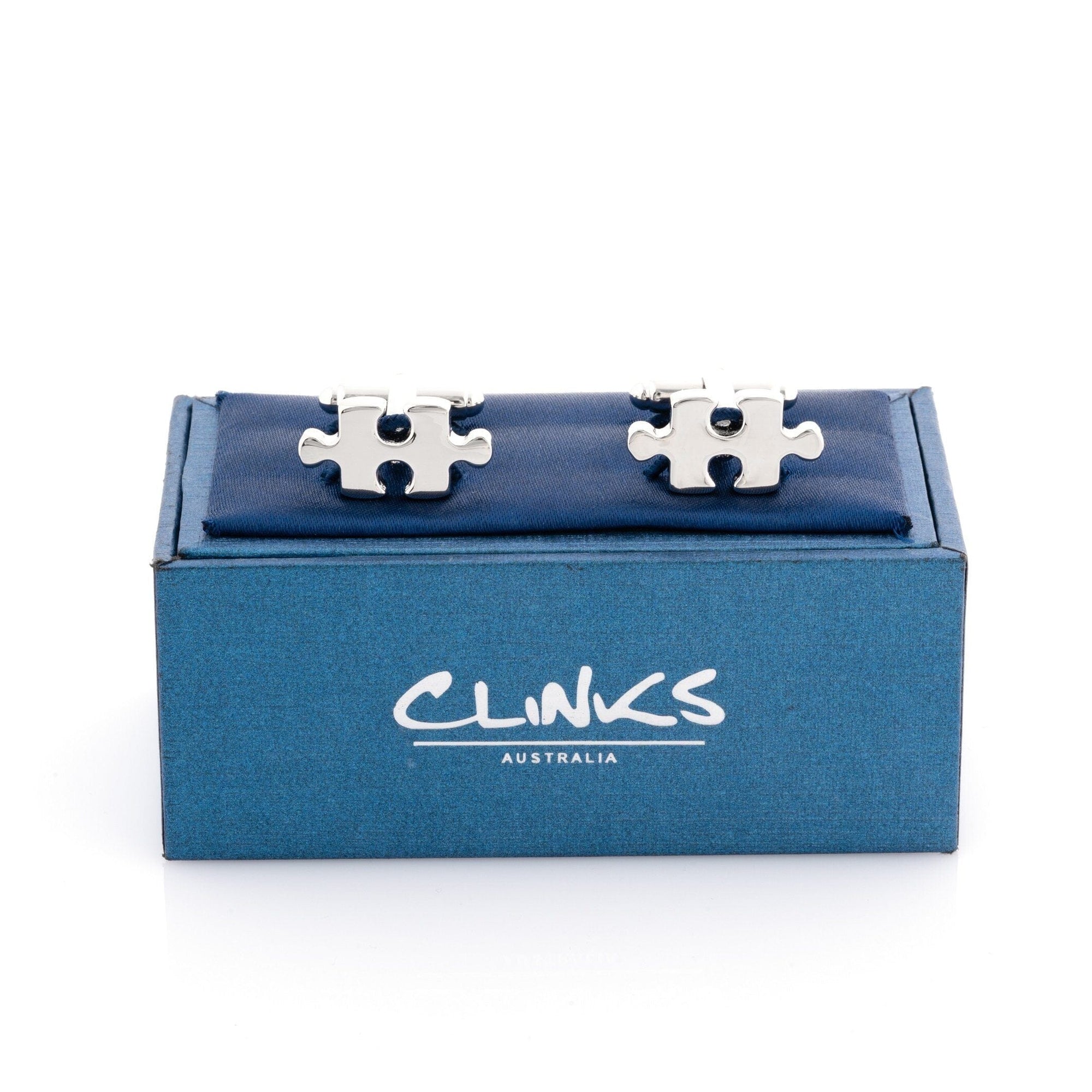 Silver "Puzzle" Jigsaw Cufflinks Novelty Cufflinks Clinks Australia