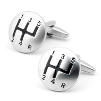 Brushed Silver Gear Shift Cufflinks Novelty Cufflinks Clinks Australia