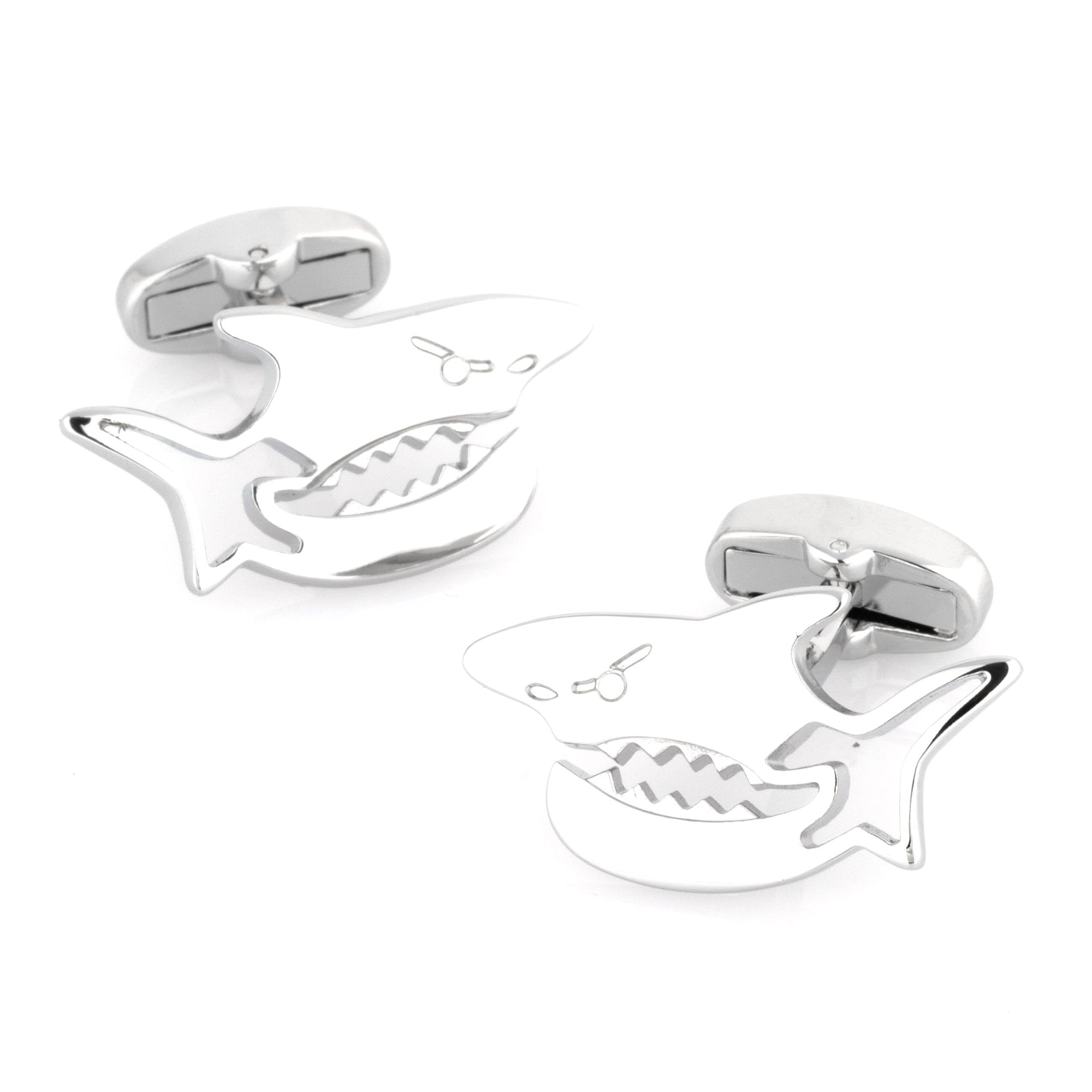 Silver Shark Cufflinks Novelty Cufflinks Clinks Australia