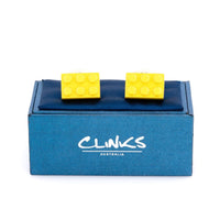 Yellow Building Block Cufflinks Novelty Cufflinks Clinks Australia