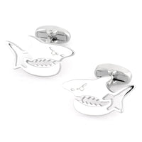 Silver Shark Cufflinks Novelty Cufflinks Clinks Australia Silver Shark Cufflinks