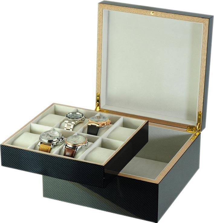 Carbon Fibre Watch Box for 8 Watches Watch Boxes Clinks Default