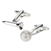 Golf Ball and Tee Silver Cufflinks Novelty Cufflinks Clinks Australia