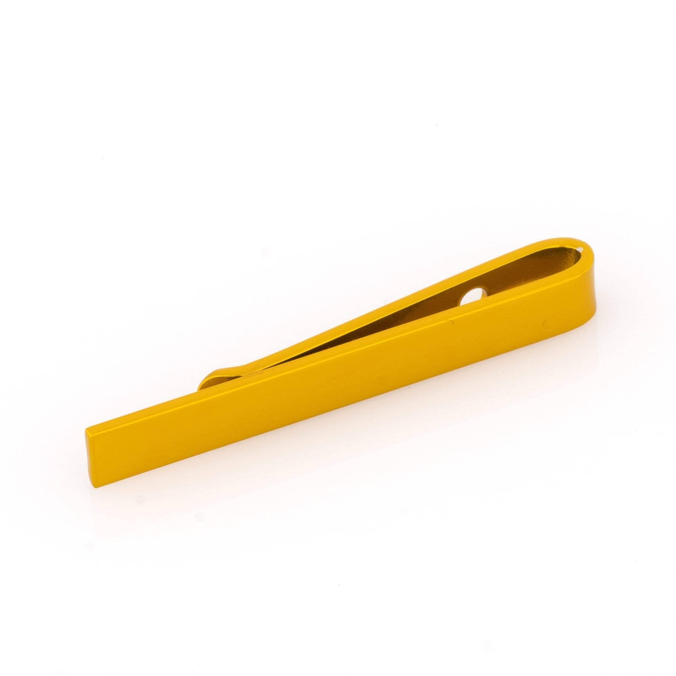Yellow Metallic Small Tie Bar Tie Clips Clinks