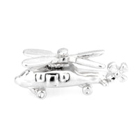 Silver Helicopter Lapel Pin Lapel Pin Clinks