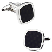 Black Woven Pattern Cufflink and Tie Clip Set Gift Set Clinks Australia