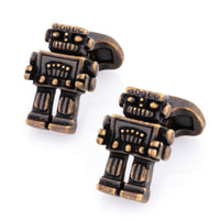 Robot Cufflinks in Antique Burnished Gold Novelty Cufflinks Clinks Australia