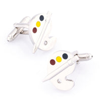 Artist Paint Palette Silver Cufflinks Novelty Cufflinks Clinks Australia Artist Paint Palette Cufflinks