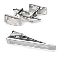 Silver Interlinked Cufflinks & Tie Clip Set Gift Set Clinks Australia Default
