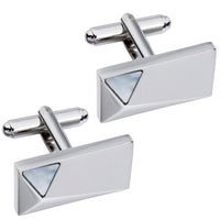 Silver Peak with Mother of Pearl Cufflinks Classic & Modern Cufflinks Clinks Australia