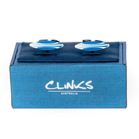 Blue/White Surfboard Cufflinks Novelty Cufflinks Clinks Australia