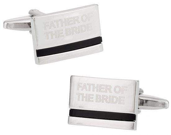 Father of the Bride Laser Etched Onyx Silver Wedding Cufflinks Wedding Cufflinks Clinks Australia Father of the Bride Laser Etched Onyx Silver Cufflinks 