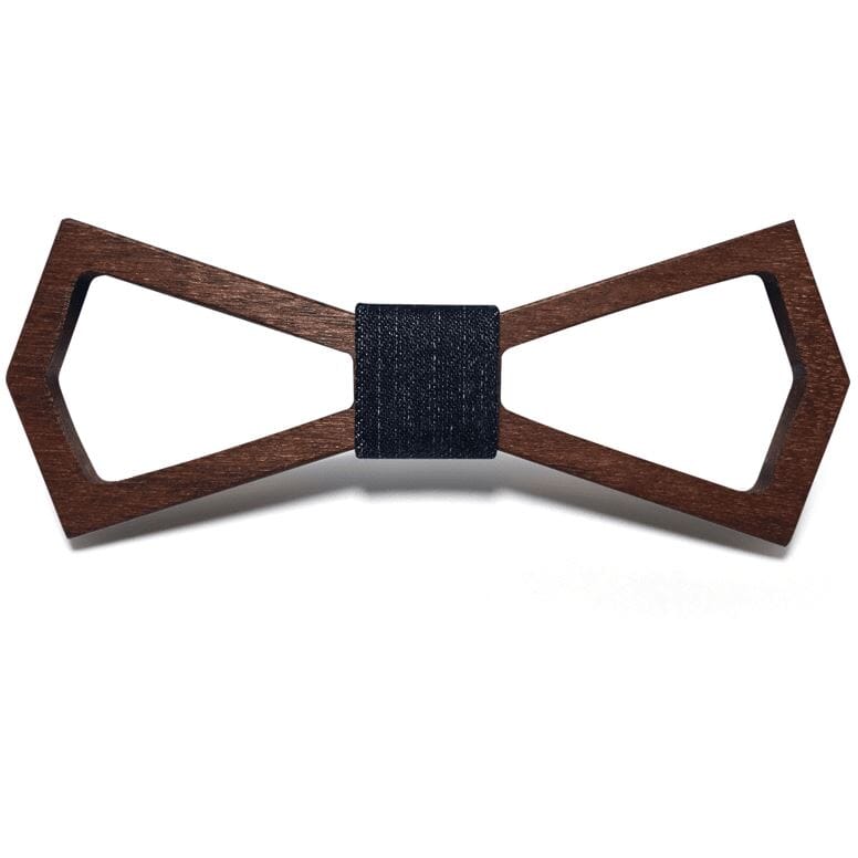 Dark Wood Outline Adult Bow Tie in Denim Bow Ties Clinks Australia Dark Wood Outline Adult Bow Tie in Denim