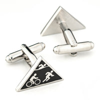 Triathlon Cufflinks Black Silver Novelty Cufflinks Clinks Australia