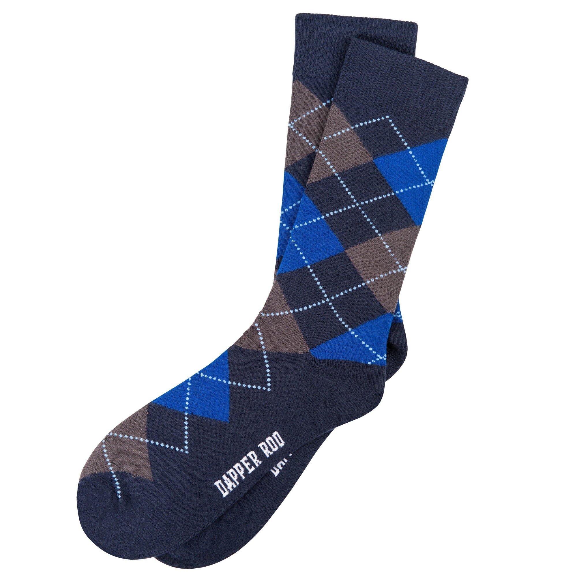 Argyle Tartan Blue Bamboo Socks by Dapper Roo Socks Dapper Roo