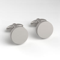 Brushed Silver Round Engravable Cufflinks Classic & Modern Cufflinks Clinks Australia