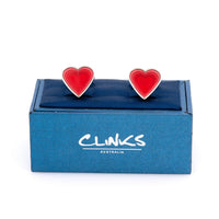 Red Heart Shaped Cufflinks Novelty Cufflinks Clinks Australia