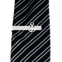 Shiny Silver Anchor Tie Bar Tie Clips Clinks