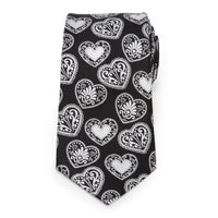 Black and White Paisley Heart Men's Tie Ties Clinks Australia